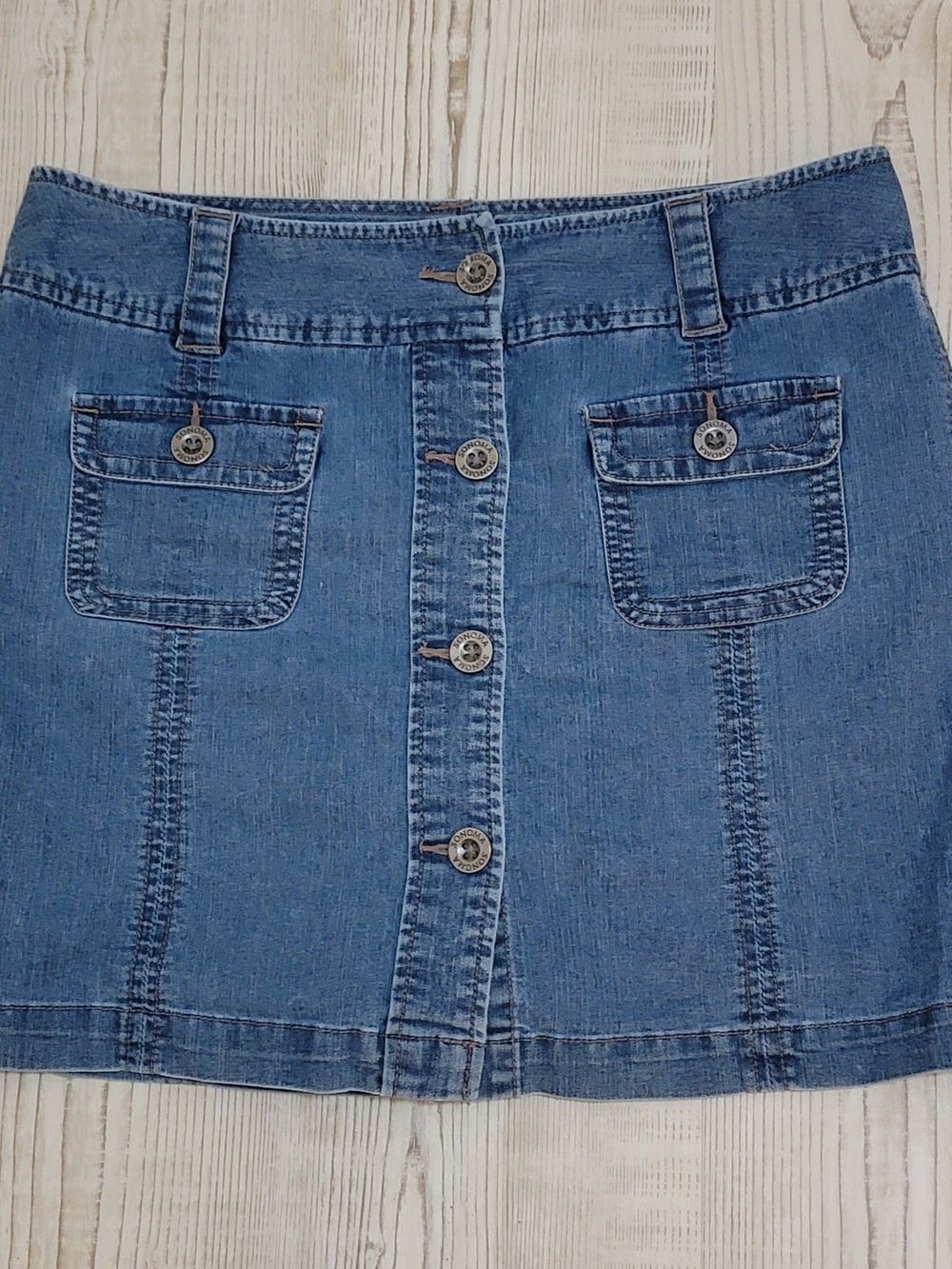 Sonoma Denim Skort in Blue with Contrast Stitching Size 6 Y2K Coastal Cowgirl